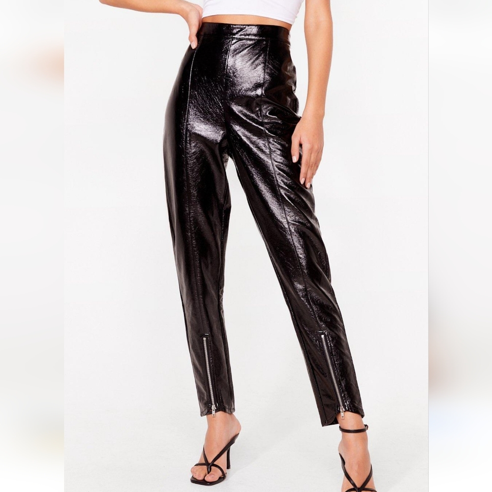 NASTY GAL High Waisted vynil pants